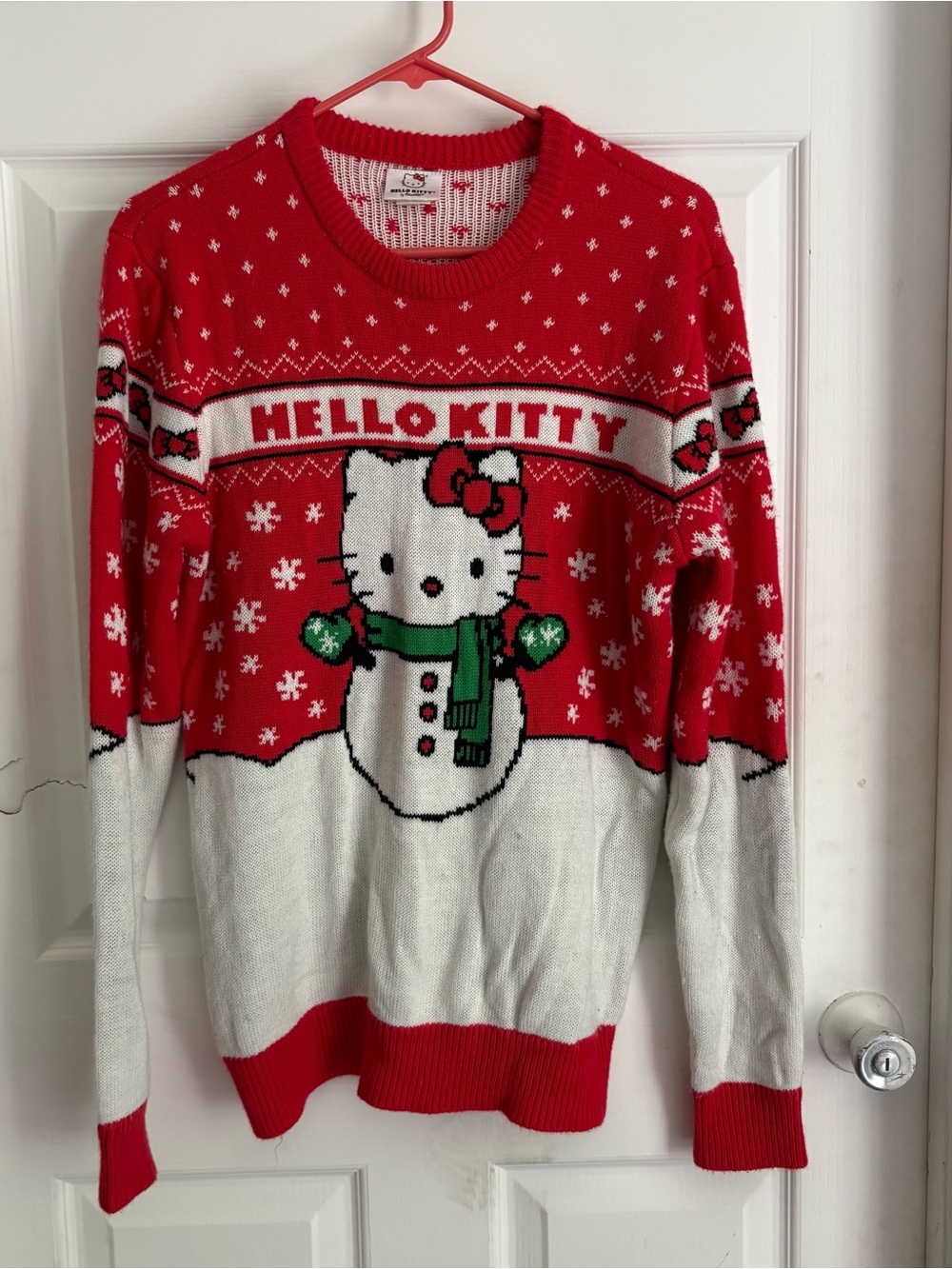Hello Kitty Red, White & Green Holiday Crewneck Sweater